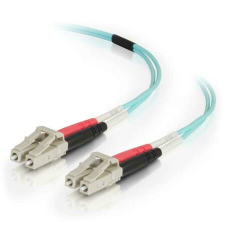 C2G 3m LC-LC 50-125 OM4 Duplex Multimode PVC Fiber Optic Cable, Aqua 999